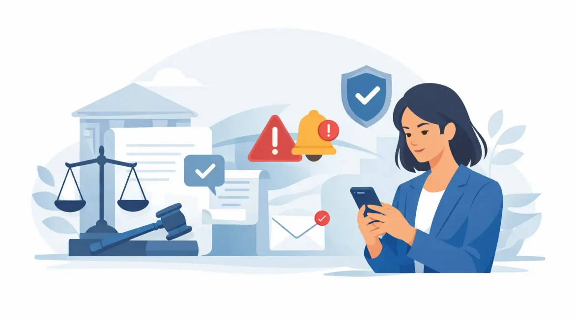 Como receber alerta processual com segurança