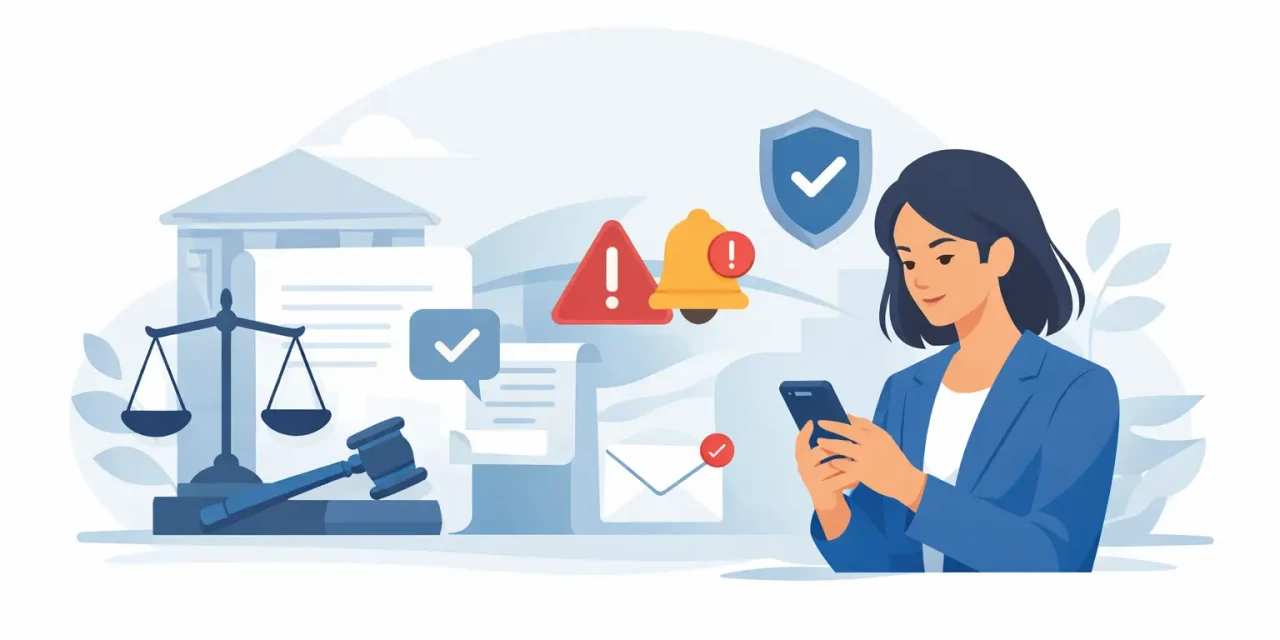 Como receber alerta processual com segurança